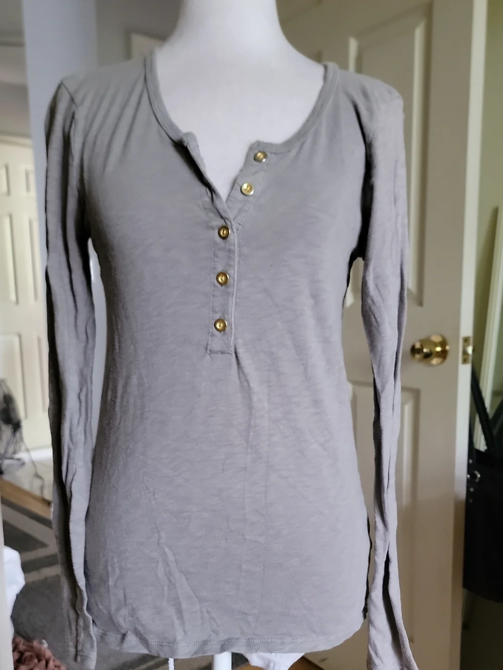 J.Crew Long Sleeve Tee With Buttons